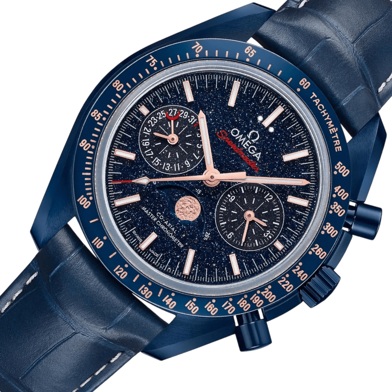 Omega Speedmaster Moonphase Chronograph 44.25mm Blue Side of the Moon Aventurine - Image 5