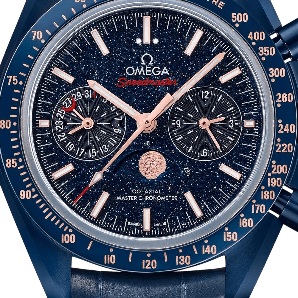 Omega Speedmaster Moonphase Chronograph 44.25mm Blue Side of the Moon Aventurine - Image 2