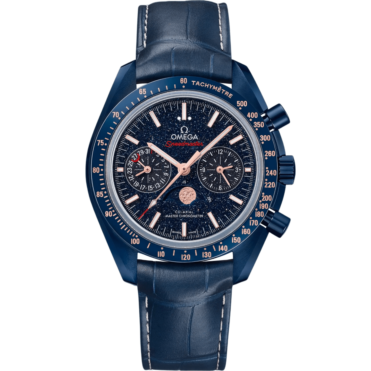 Omega Speedmaster Moonphase Chronograph 44.25mm Blue Side of the Moon Aventurine - Image 4